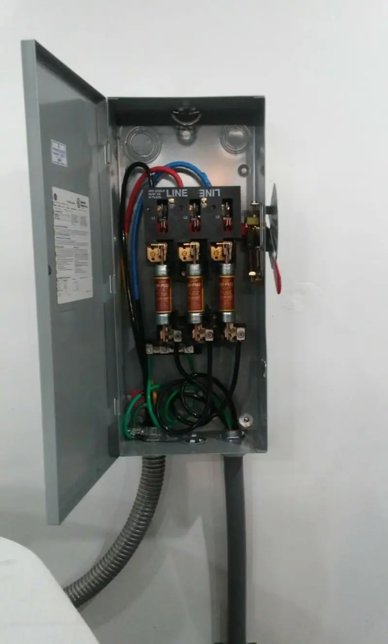 Three-phase disconnect switch installed for Electrical Wiring & Rewiring in Wesleyville